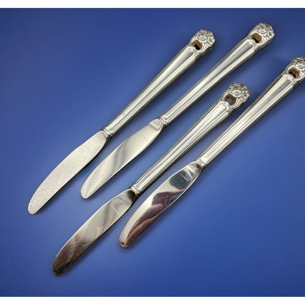 VTG 1847 Rogers Bros ETERNALLY YOURS Grille Luncheon Knife Set of 4 8.5
